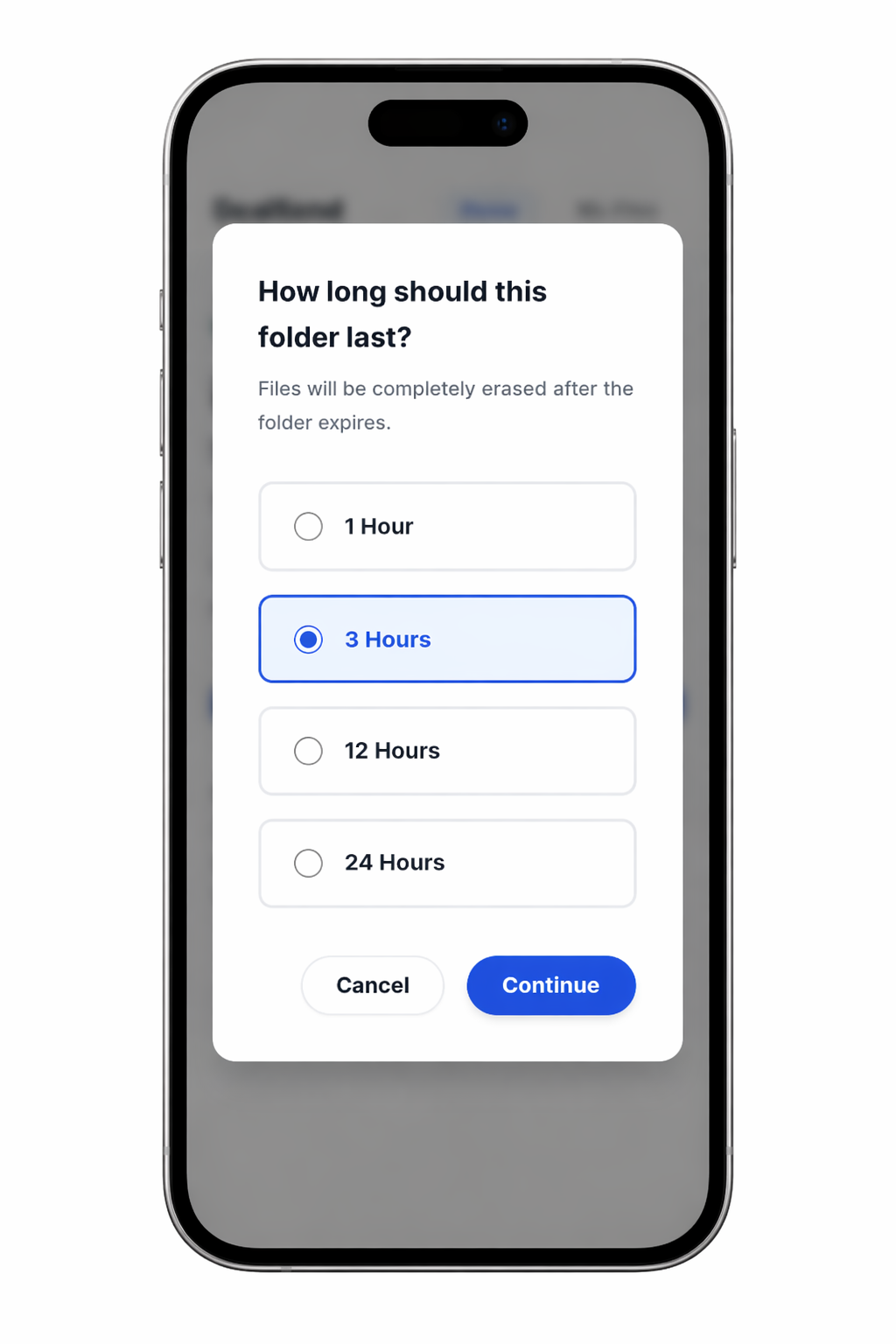 Choose how long a DealSend folder should last