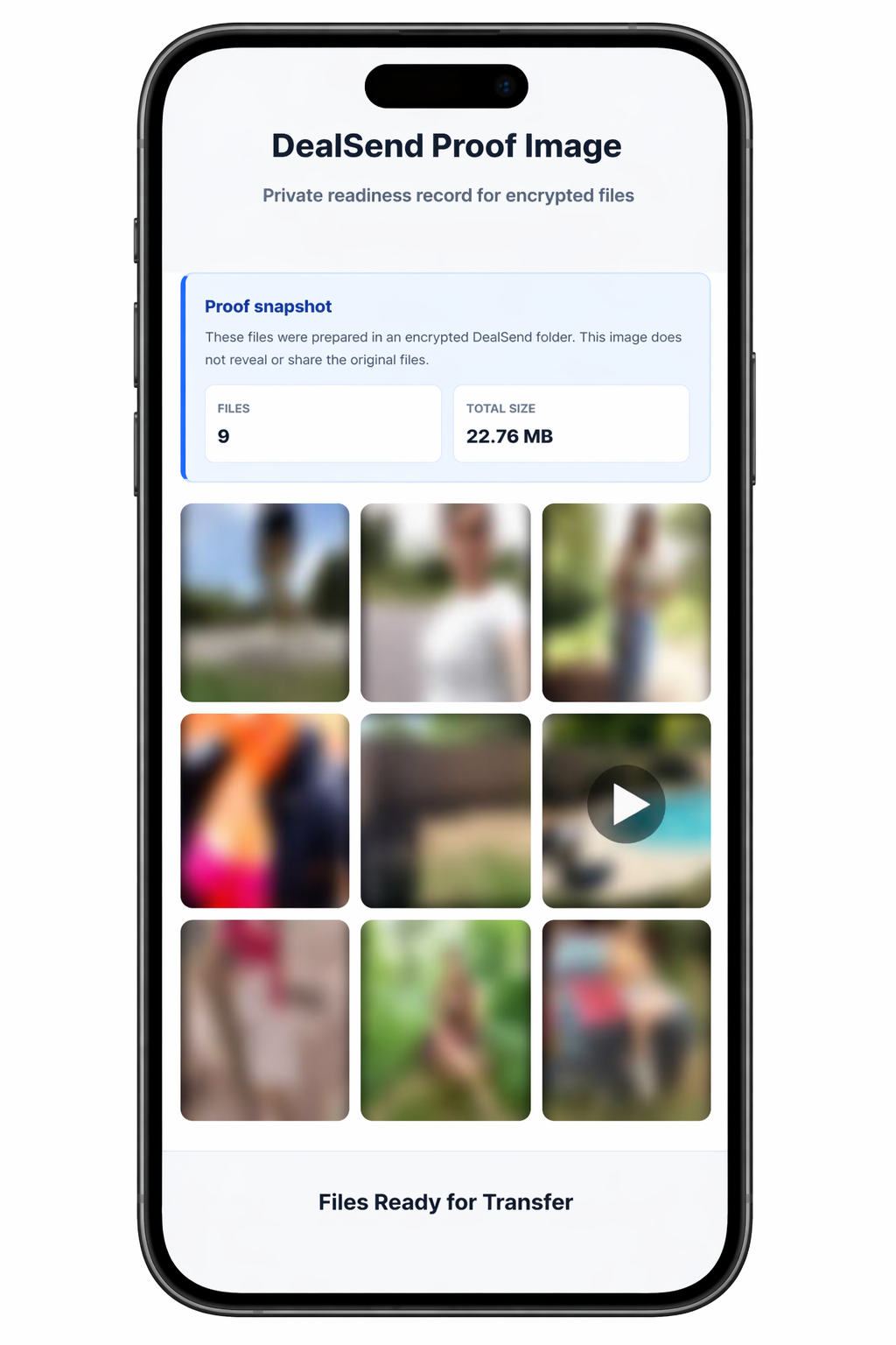 DealSend proof image with blurred media thumbnails